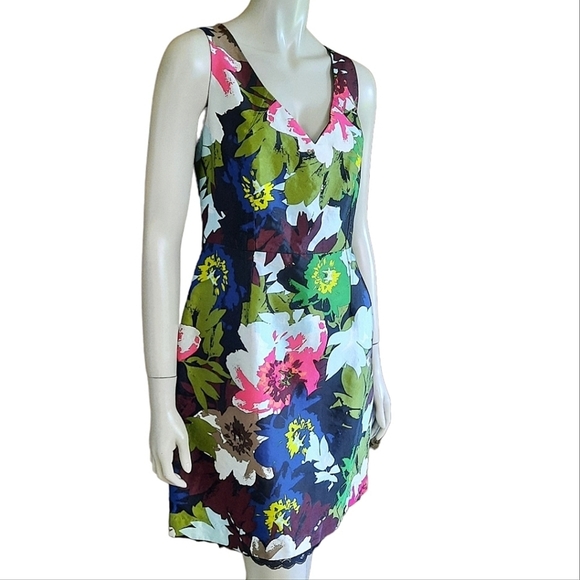 TRINA Turk Cosima Sheath 20th Anniversary Sheath Dress size 10 Silk Cotton Blend - Picture 3 of 11